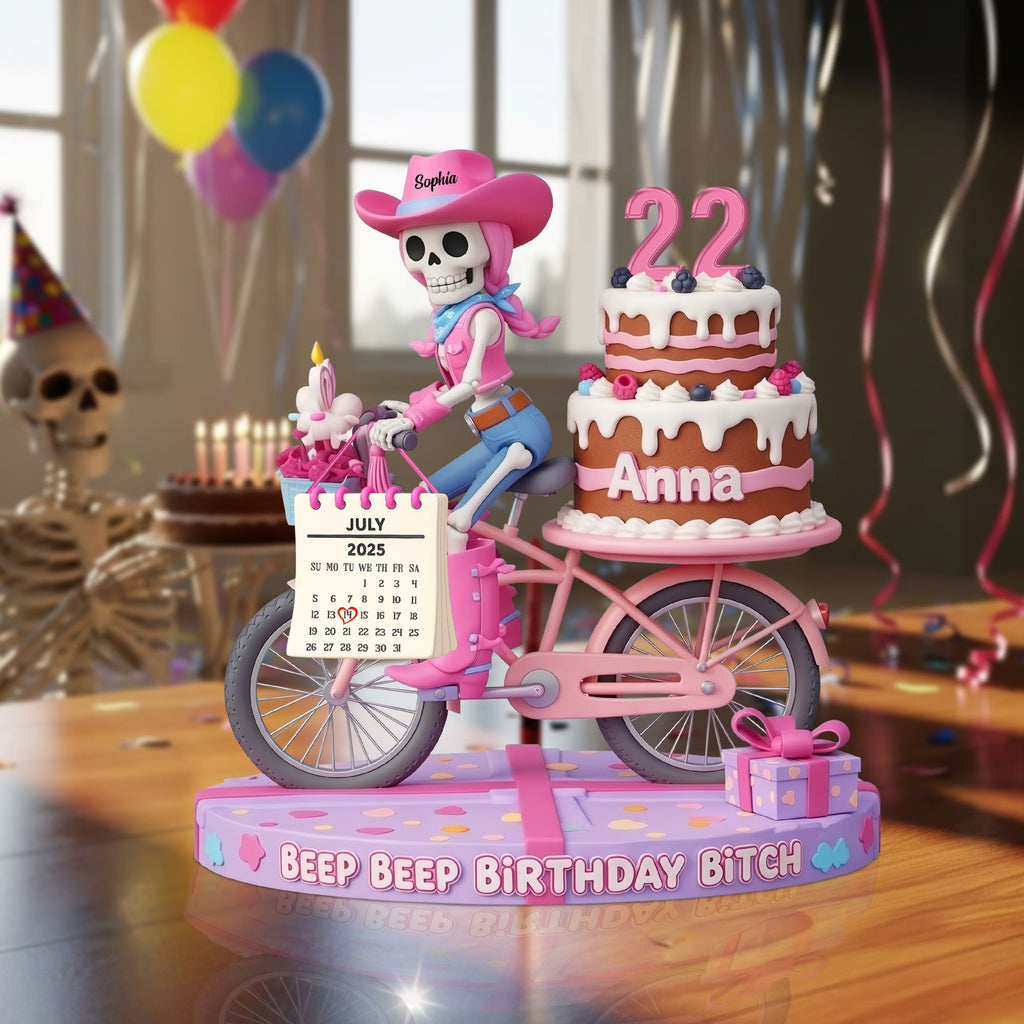 Personalized Birthday Gifts For Friend Acrylic Plaque, Funny Cowgirl Skull 04tgtn230625