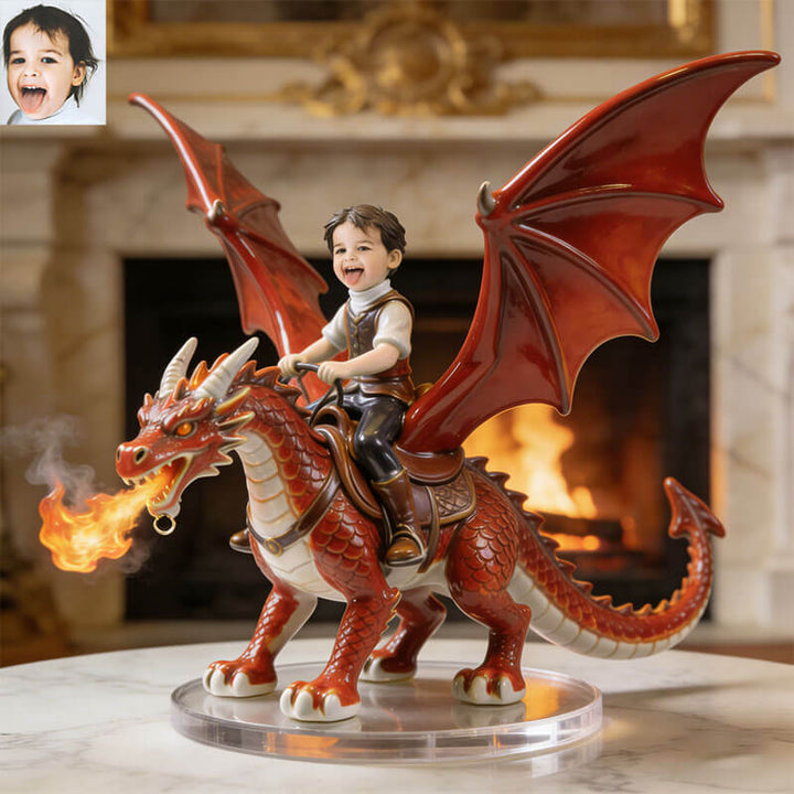 Personalized Dragon Rider Ceramic Style Portrait