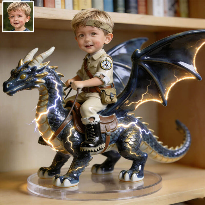 Personalized Dragon Rider Ceramic Style Portrait