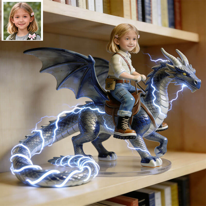 Personalized Dragon Rider Ceramic Style Portrait