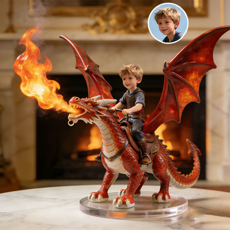 Personalized Dragon Rider Ceramic Style Portrait
