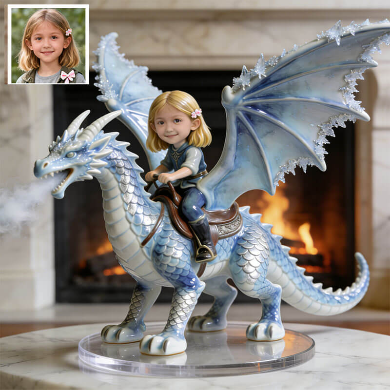 Personalized Dragon Rider Ceramic Style Portrait
