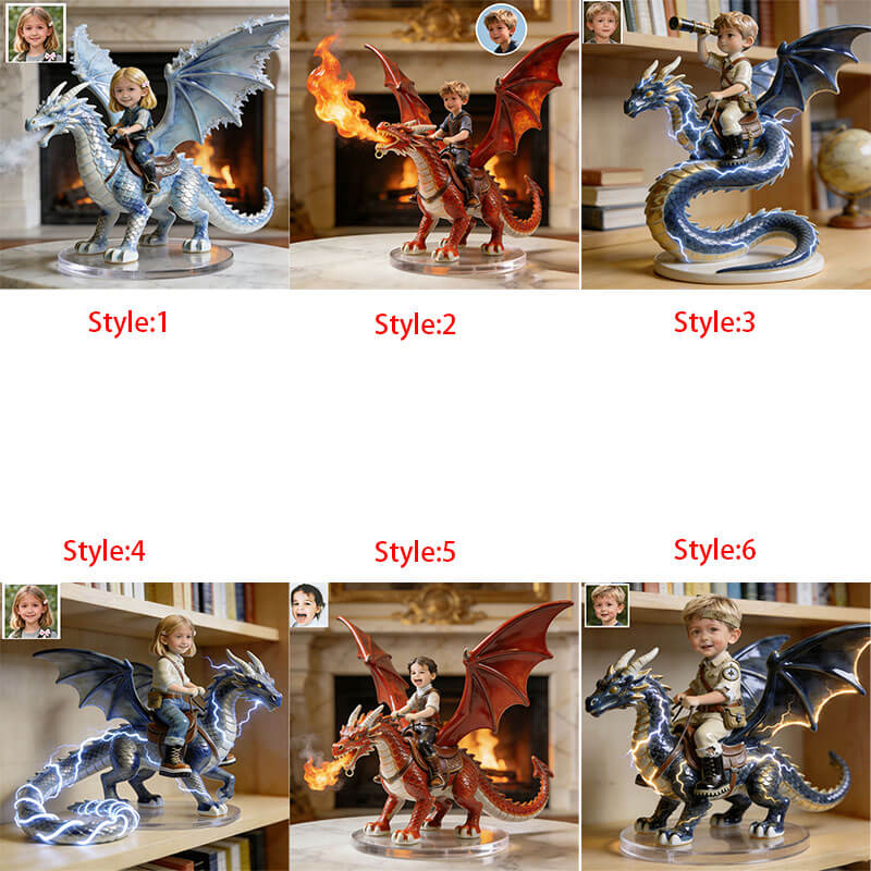 Personalized Dragon Rider Ceramic Style Portrait
