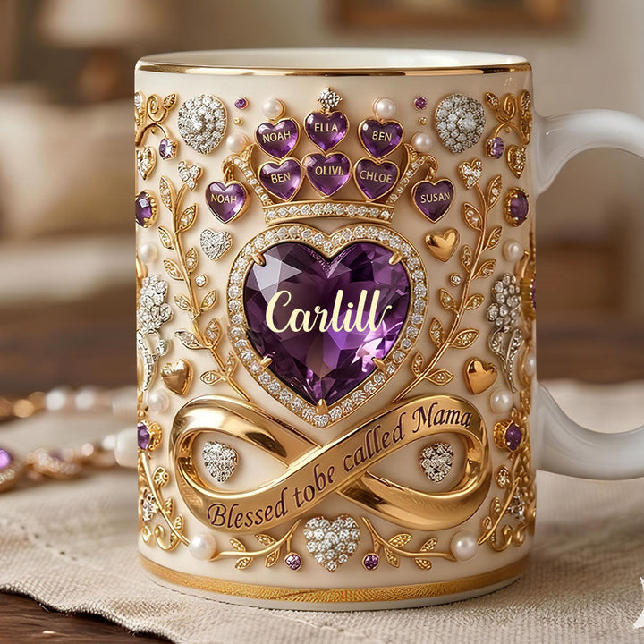 Crystal Heart Coffee Mug - Personalized Gifts For Moms And Grandmas 02padt100326