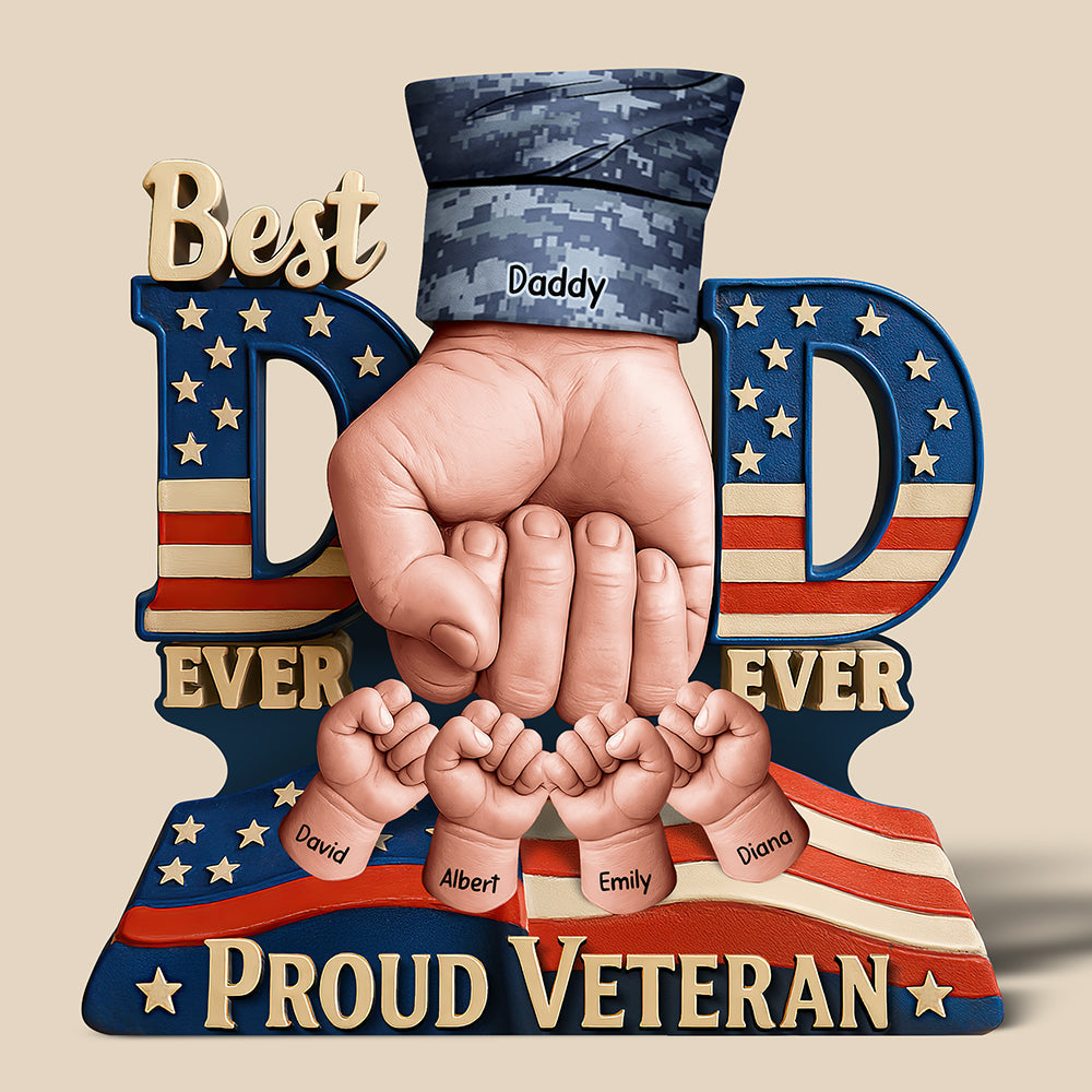 Proud Veteran Dad Acrylic Plaque - Personalized Gifts For Father 04HUQN080525