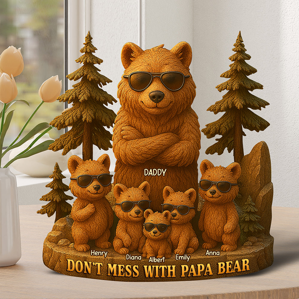Papa Bear Acrylic Plaque - Personalized Gifts For Father 03TOQN260425