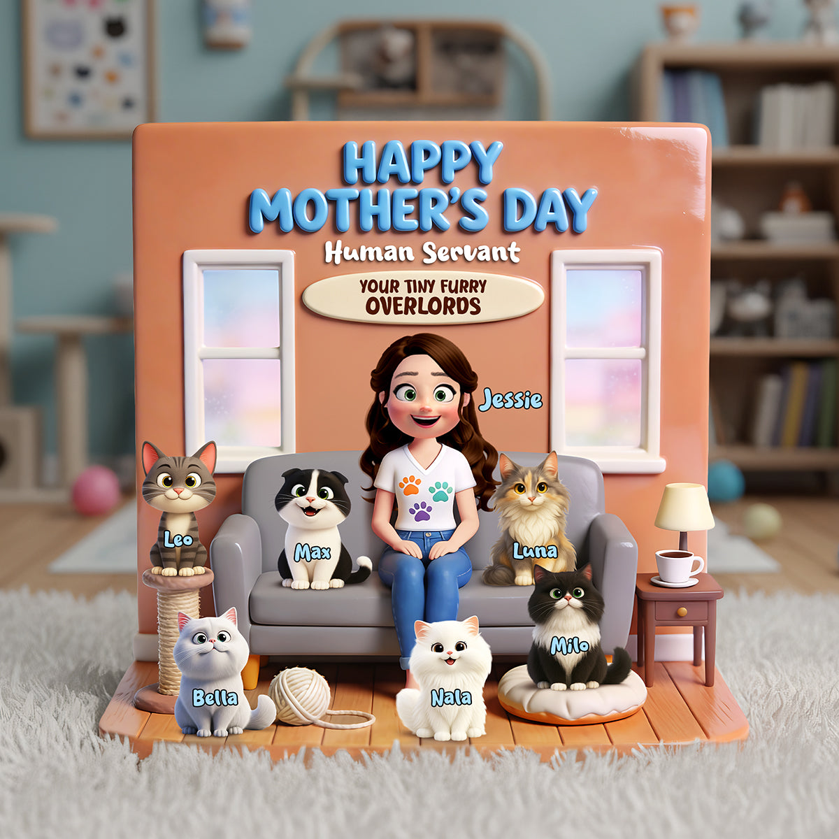 Cat Mom Acrylic Plaque - Personalized Gifts For Cat Lovers 02kita230226
