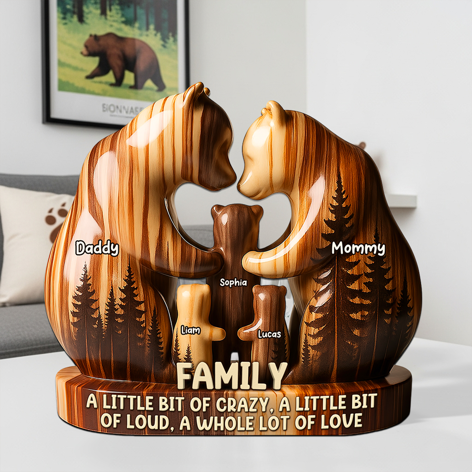 Personalized Gifts For Bear Family Acrylic Plaque 03TGPU180625