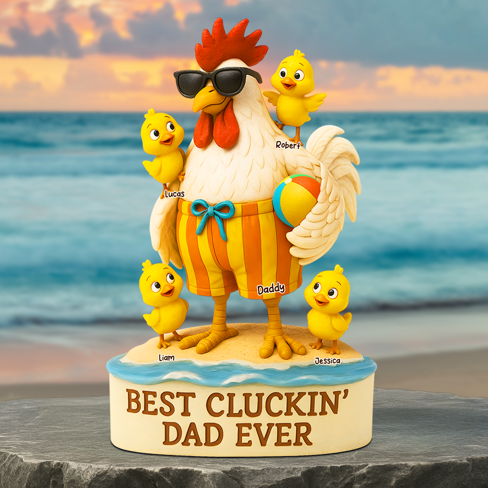 Rooster Dad Plaque - Personalized Gifts For Dad 03qhpu140525