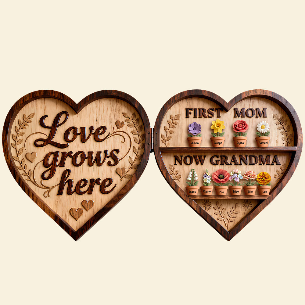 Love Grows Here Acrylic Plaque - Personalized Gifts For Mother's Day 02kidt070226