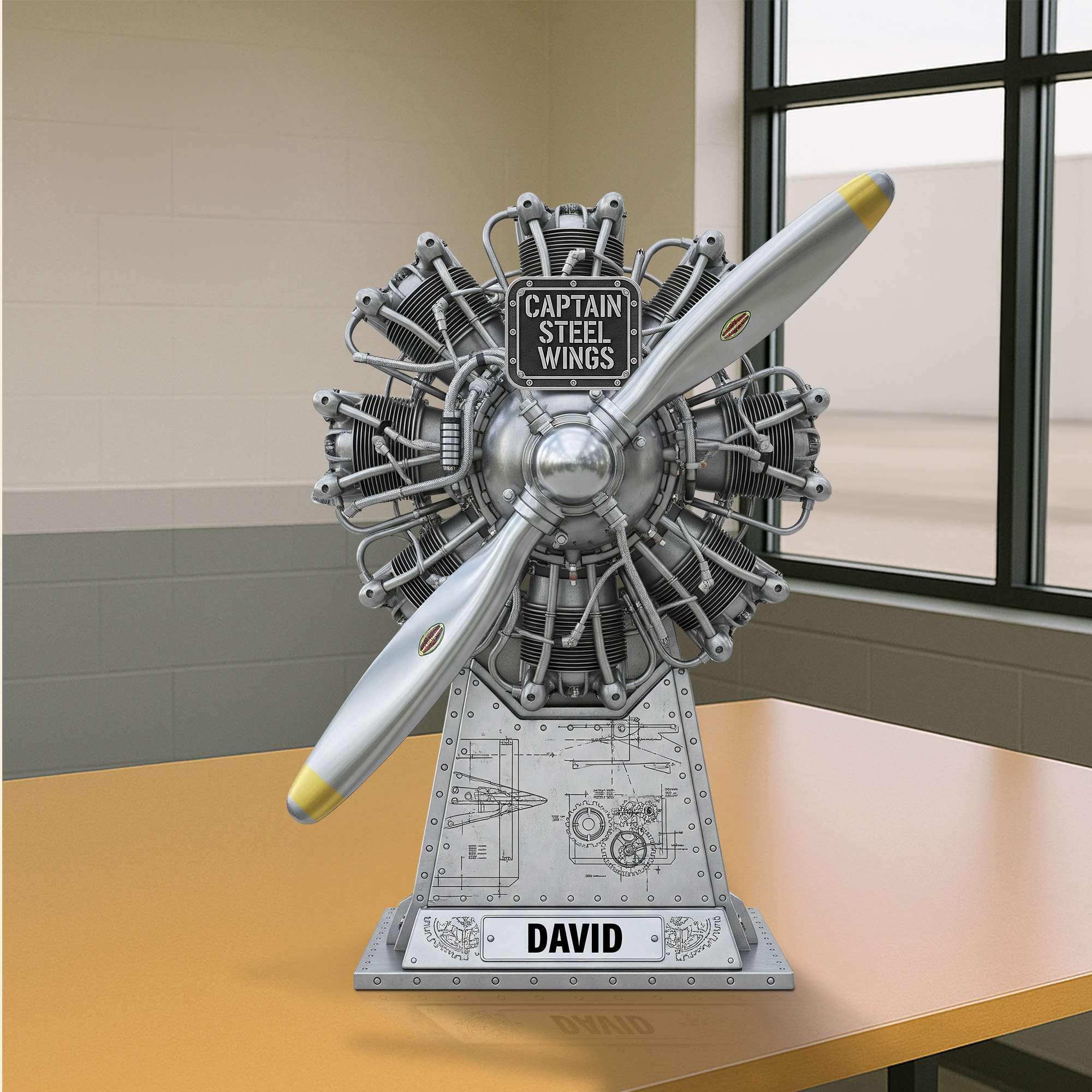Radial Airplane Engine Acrylic Plaque - Personalized Gifts For Pilot 02OHTN090625