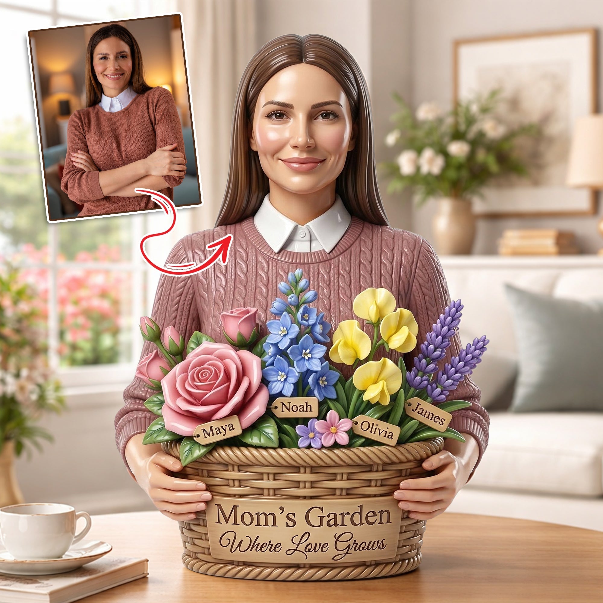 Mom's Garden Where Love Grows Acrylic Plaque - Custom Photo Gifts For Mom 07NALU200326