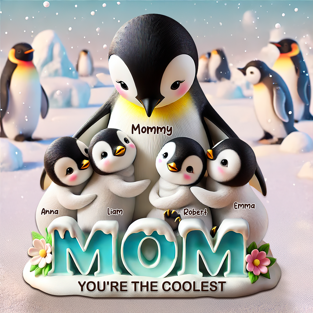 Penguin Plaque - Personalized Gifts For Mom 02hupu180425