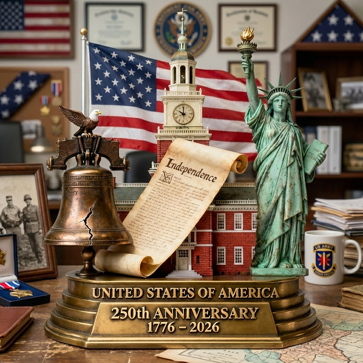 250th America Anniversary Acrylic Plaque - Personalized Gifts For Patriots 01kita040226