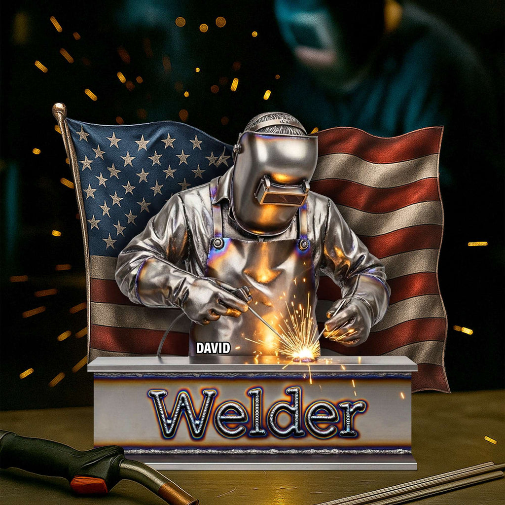 Proud American Welder Acrylic Plaque - Personalized Gifts For Welder 03QHTN100625