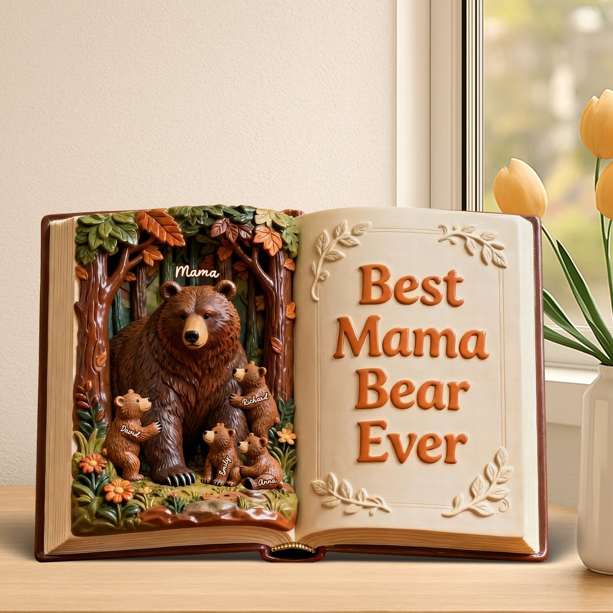 Mama Bear Acrylic Plaque - Personalized Gifts For Mom 01TOQN300126