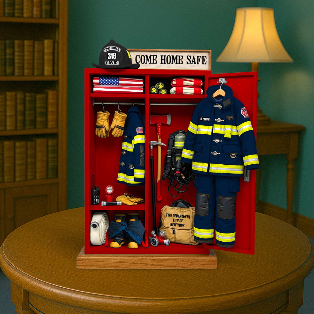 Firefighter’s Gear Locker Acrylic Plaque - Personalized Christmas Gifts For Firefighter 04QHTN060625