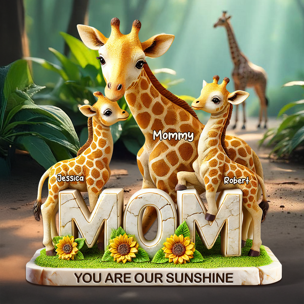 Giraffe Mom Plaque - Personalized Gifts For Mom 02hupu210425