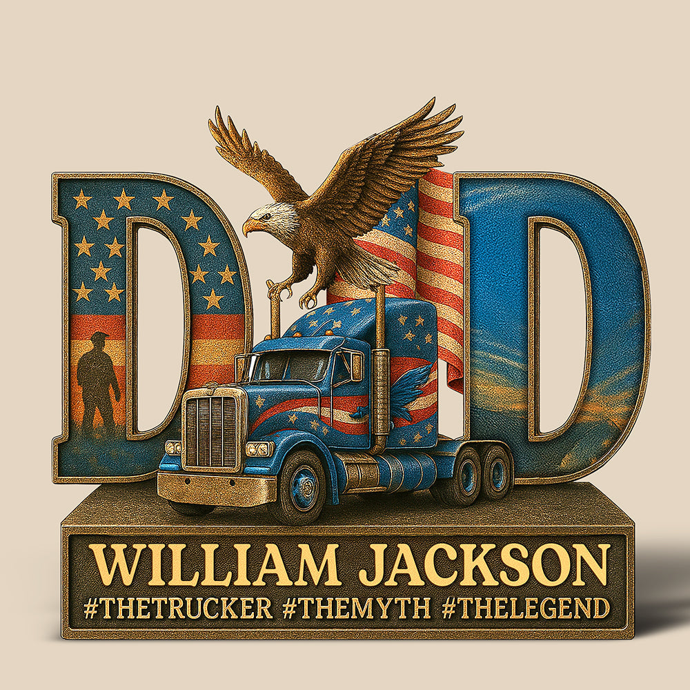 Trucker Dad Acrylic Plaque - Personalized Gifts For Dad Christmas Decor 06qhqn090525