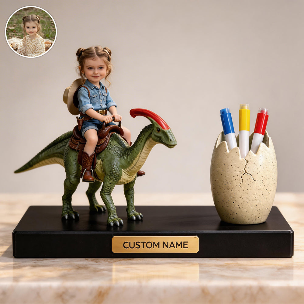 Personalized Dinosaur Rider Pen Holder Ornament