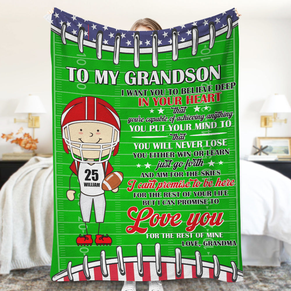 Personalized American Football Blanket, Gift For Child, Gift For Football Lover