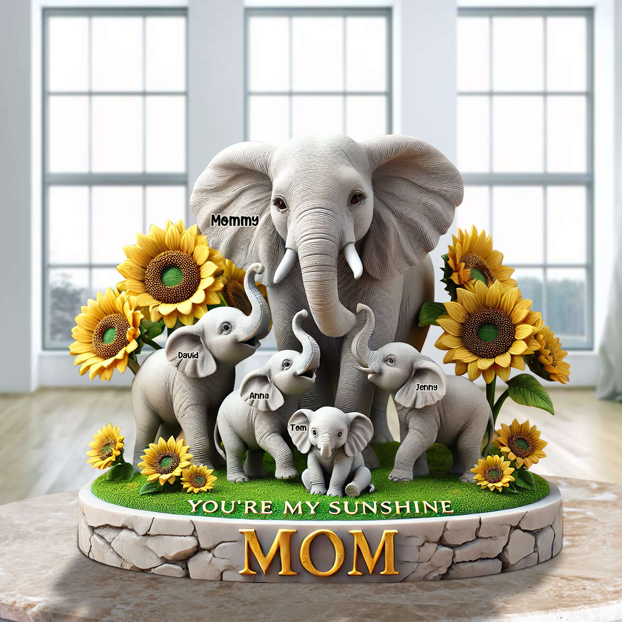 Elephant Mom Plaque - Personalized Gift For Mom 01HUTN190425