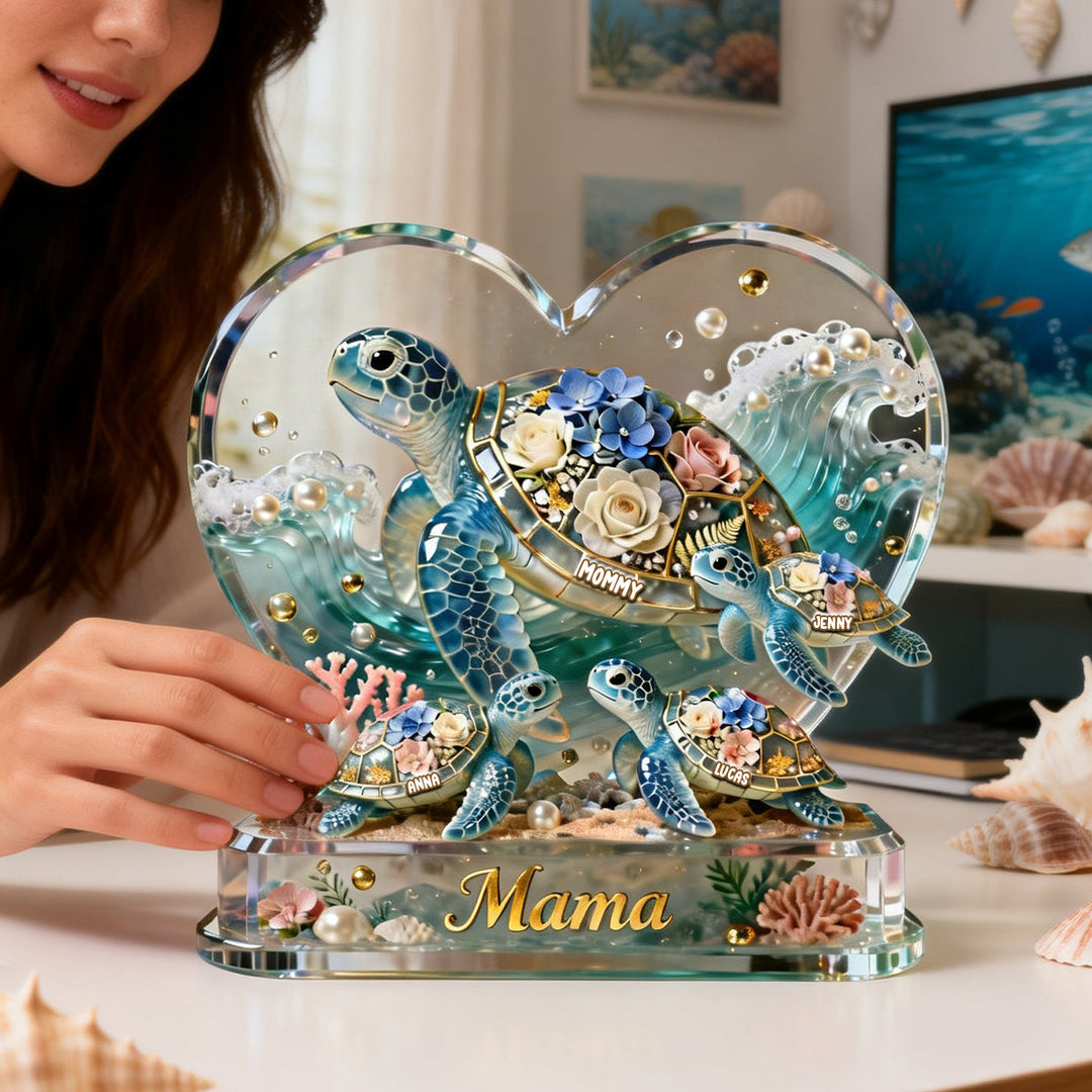 Best Turtle Mom Ever Acrylic Plaque - Personalized Gifts For Mom 05NATN270226