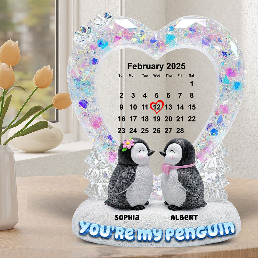 Penguin Couple Acrylic Plaque - Personalized Gifts For Couple 03toqn210625
