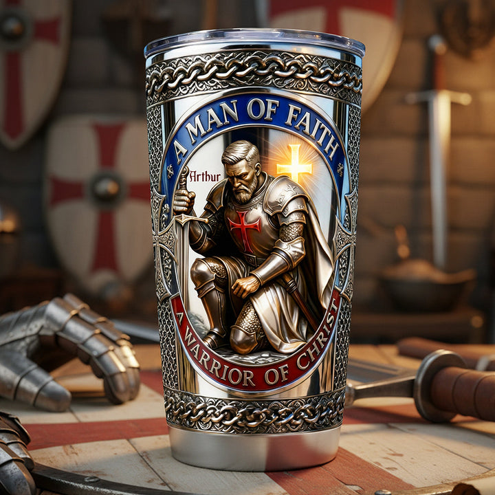 Kneeling Templar Knight Tumbler, Personalized Gifts For Christians 01qhta200126