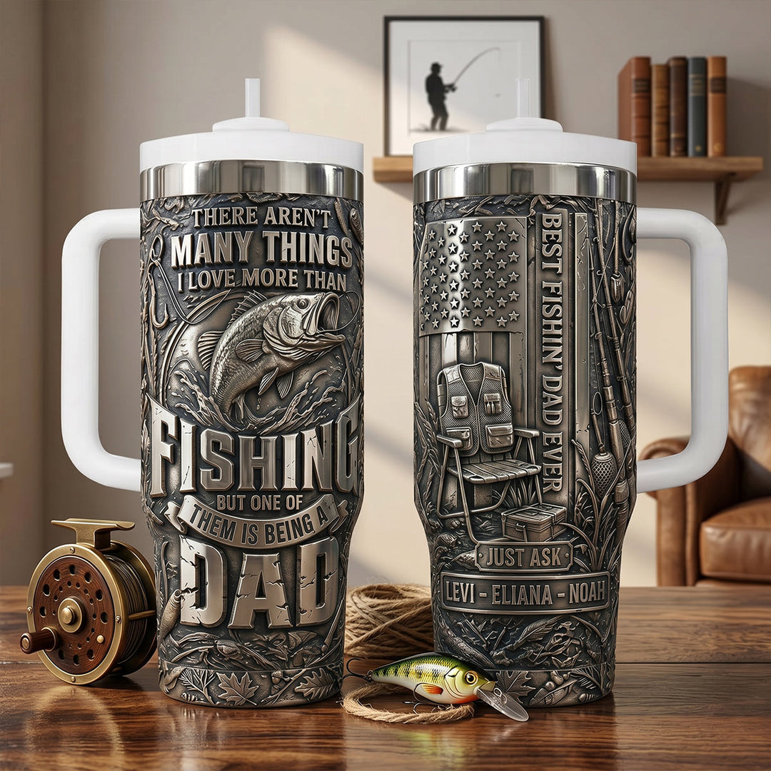 Bold Fishing Dad 40oz Tumbler With Handle, Personalized Gifts For Fishing Dad 05qhtn280426