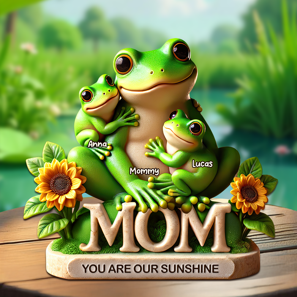 Frog Mom Plaque - Personalized Gift For Mom 03HUPU190425