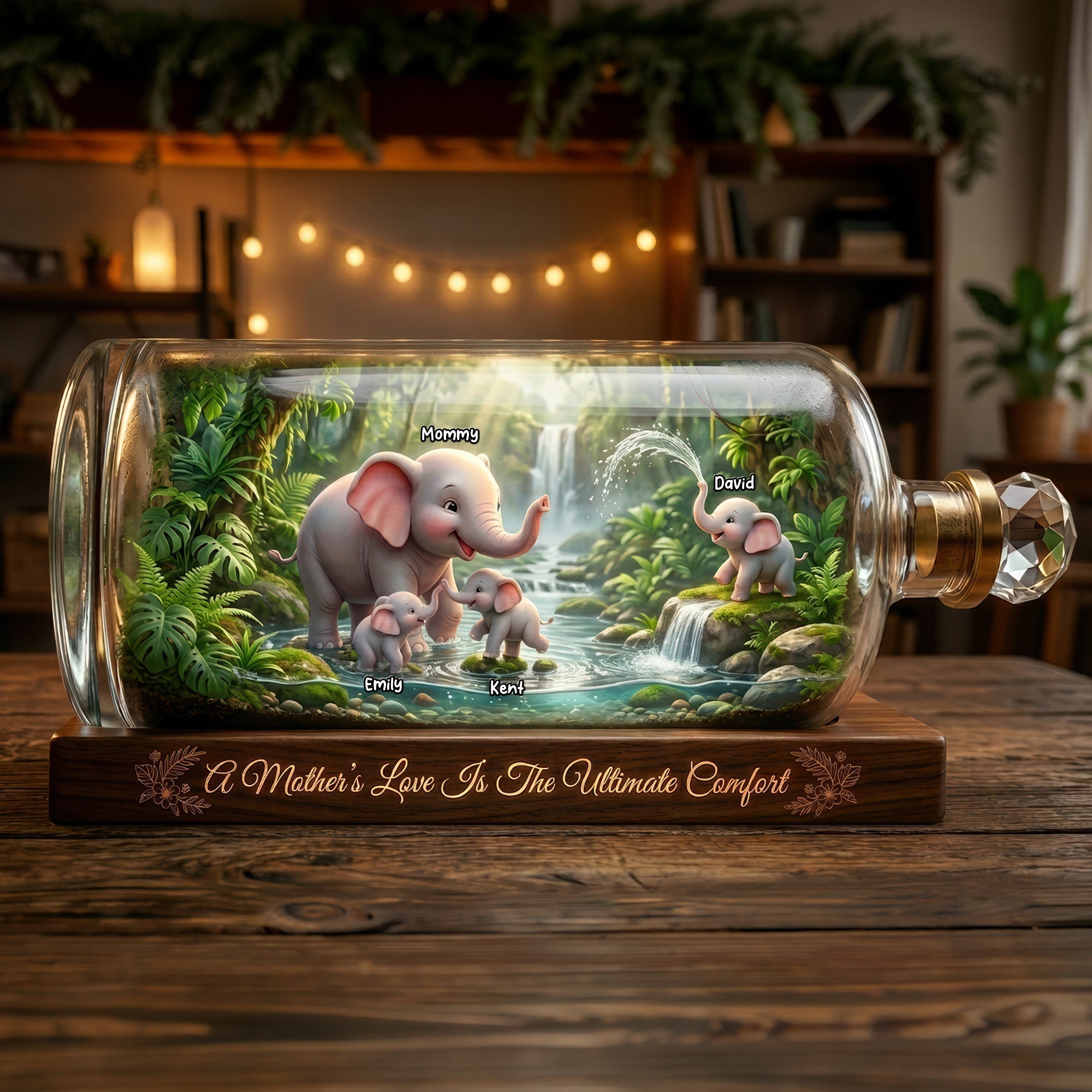 Elephant Family Love Acrylic Plaque - Personalized Mother's Day Gifts 03toqn180426