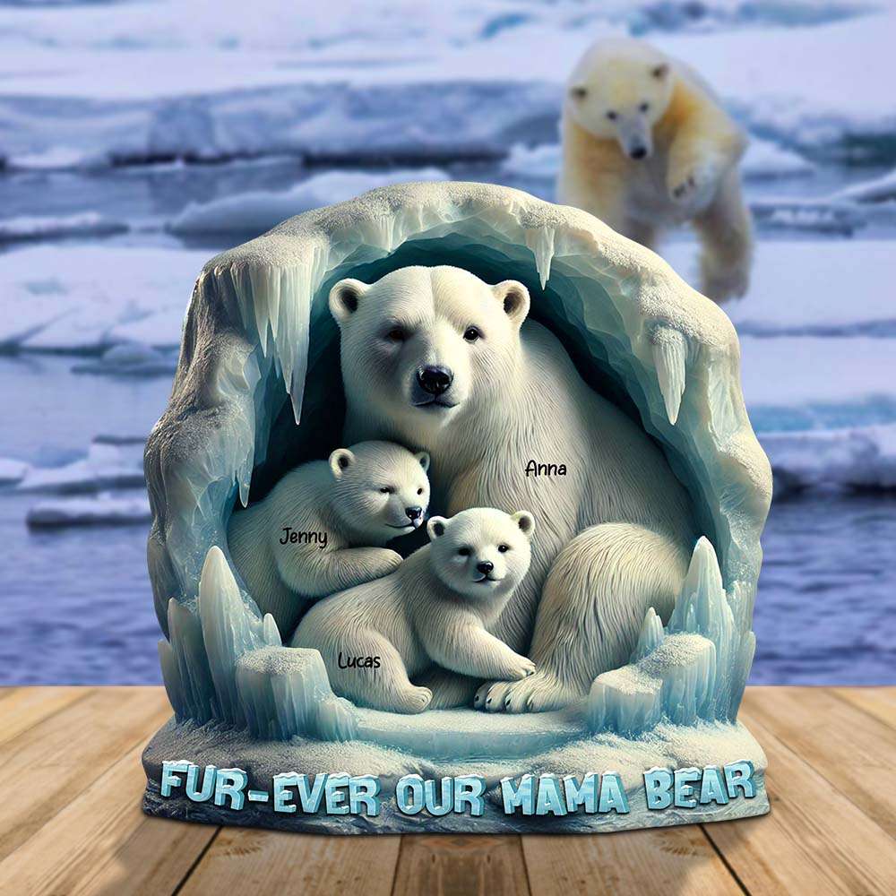 Personalized Gifts For Mom Acrylic Plaque, Polar Bear 02QHTN030425