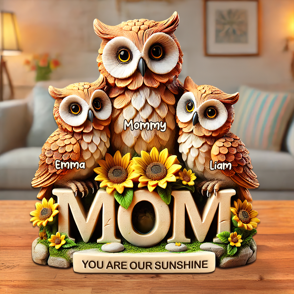 Owl Mom Plaque - Personalized Gift For Mom 02HUPU190425
