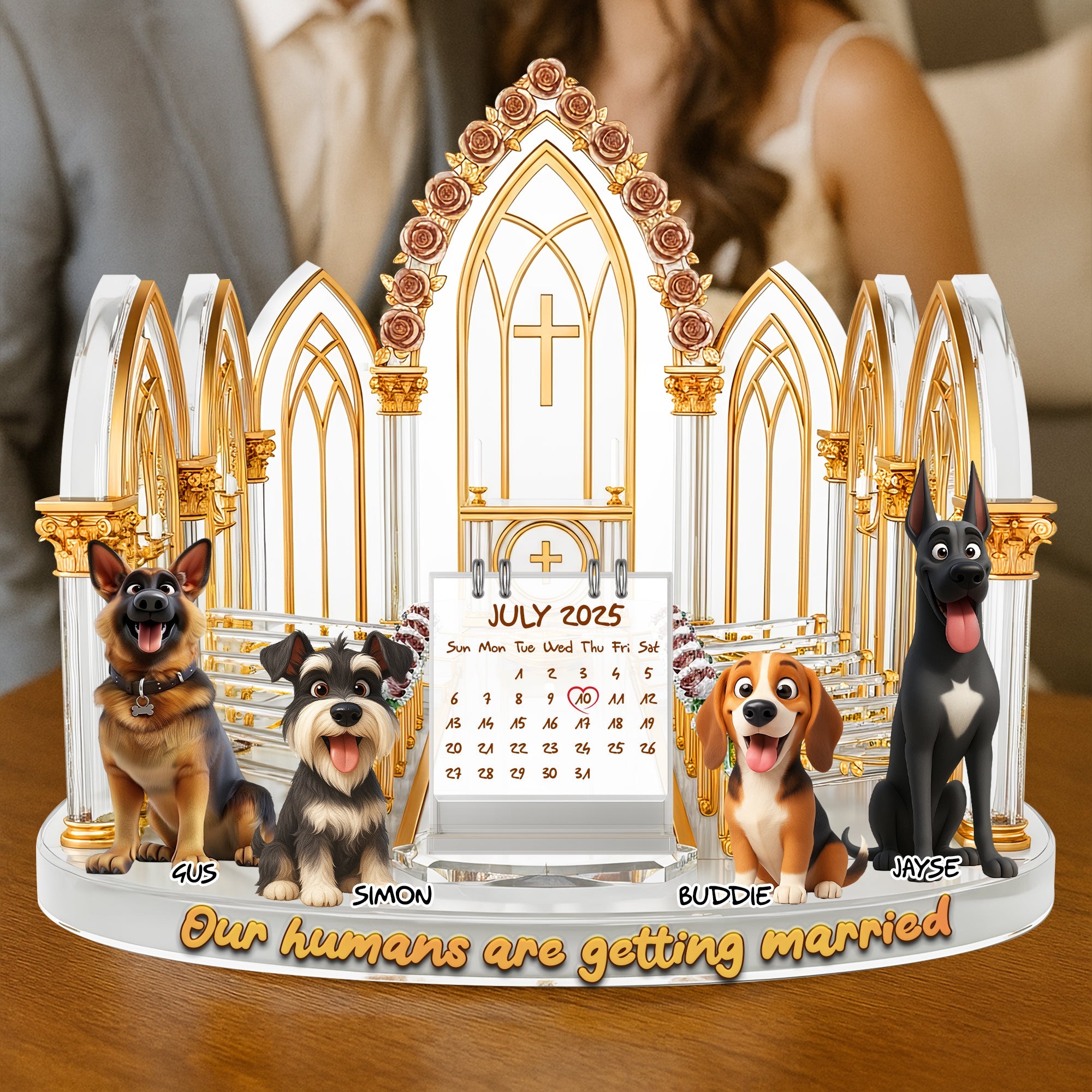Engagement Acrylic Plaque - Personalized Gifts For Dog Lovers 01TGLU280625