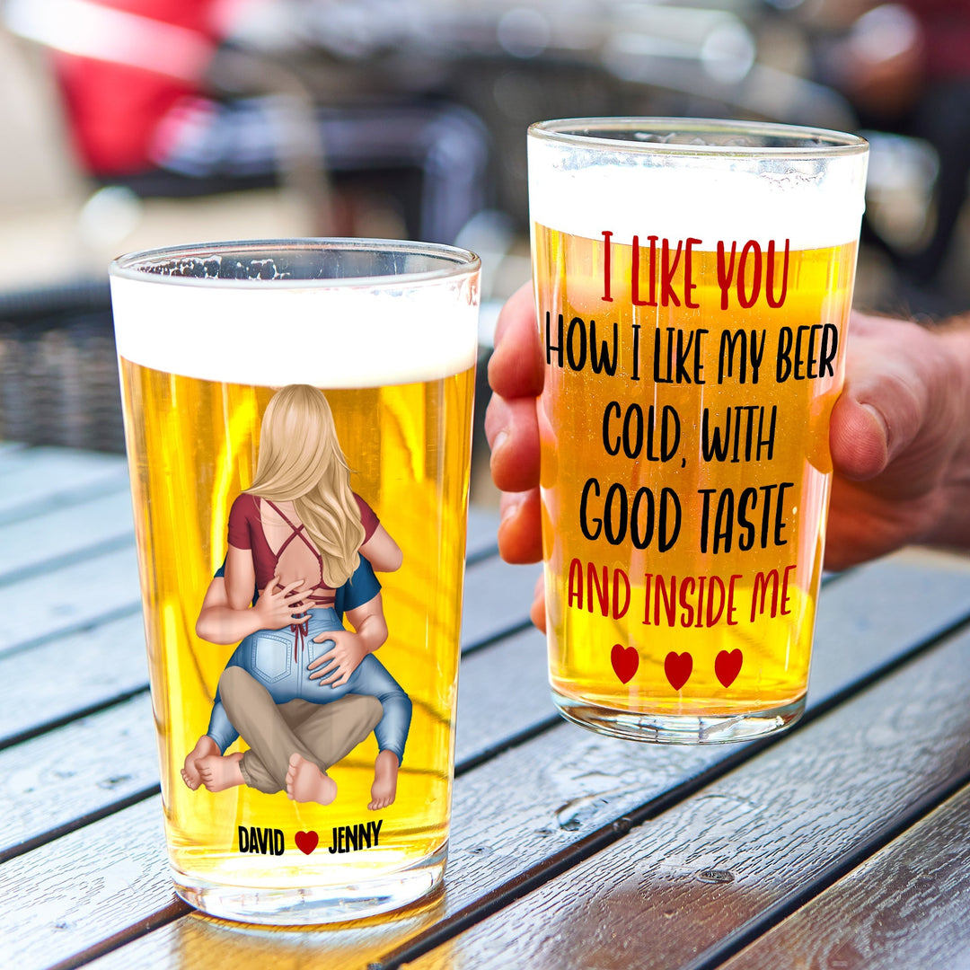 Personalized Gifts For Couple Beer Glass 03natn220724hh Sexy Couple