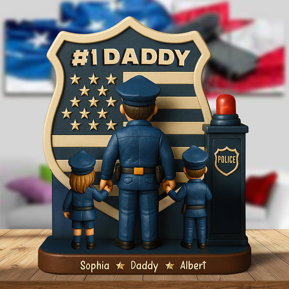 Police Dad Plaque - Personalized Christmas Gifts For Dad 03toqn060525