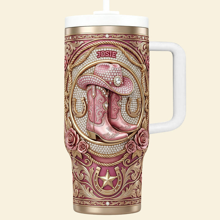 Vintage Western Cowgirl 40oz Tumbler - Personalized Gifts For Cowgirl 01NADT110226