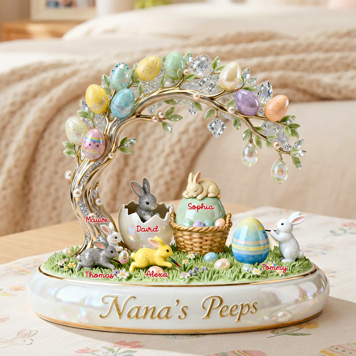 Cute Rabbit Under Easter Tree, Personalized Gifts For Grandma & Other Family Members 01qhmg300126
