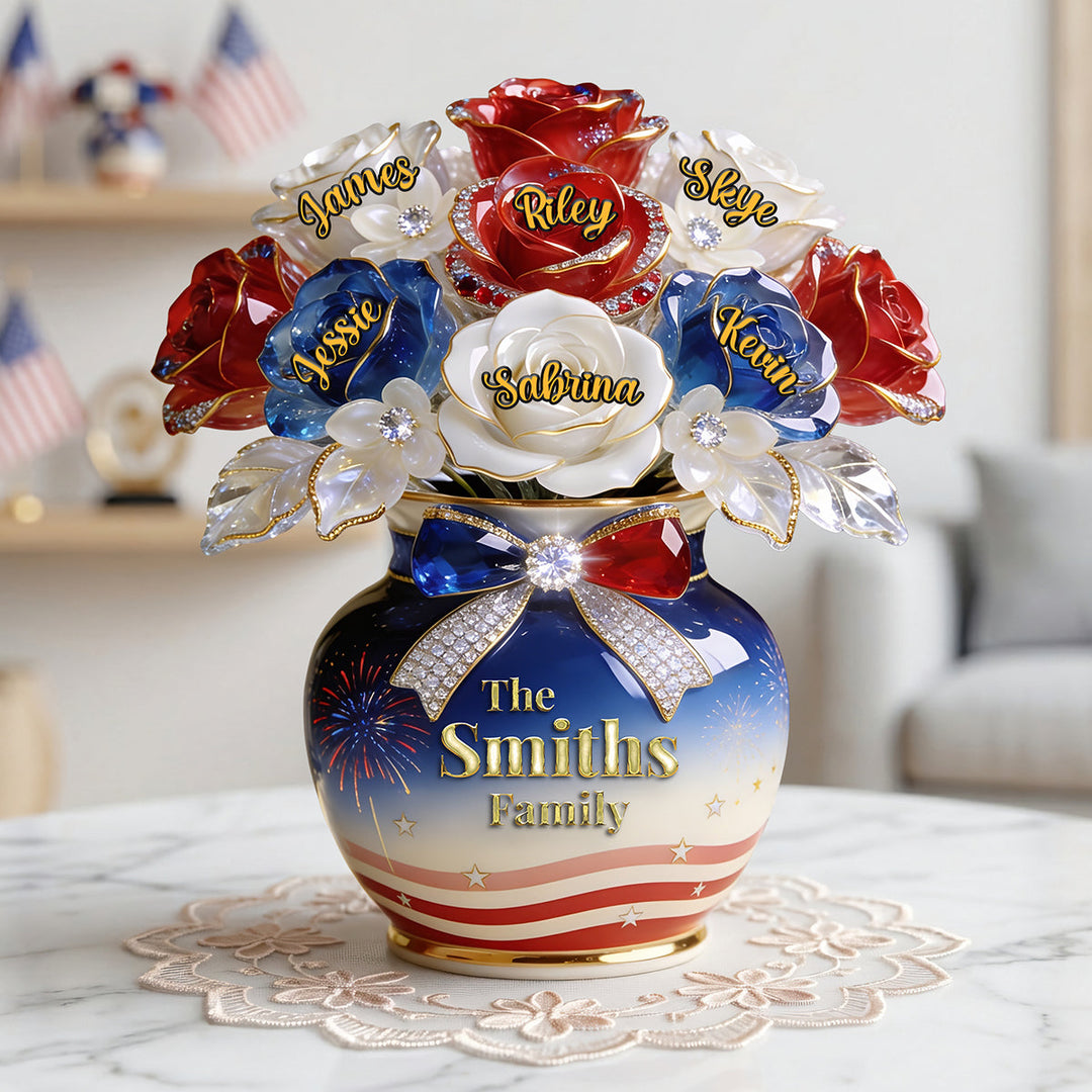 Family Flower 250th USA Anniversary Acrylic Plaque - Personalized Gifts For Family 02pgta040526