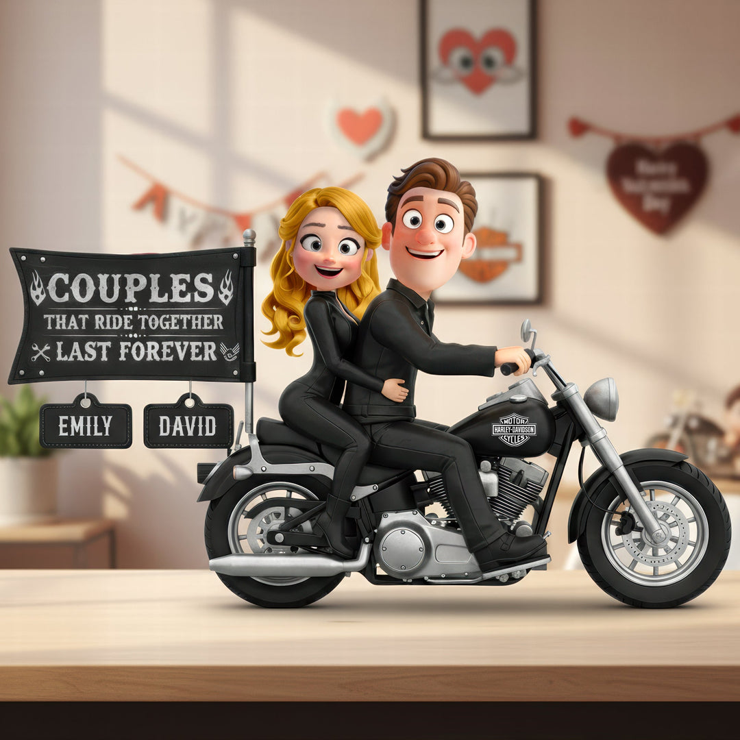 Biker Couple Acrylic Plaque - Personalized Gifts For Couples 05kiqn151225