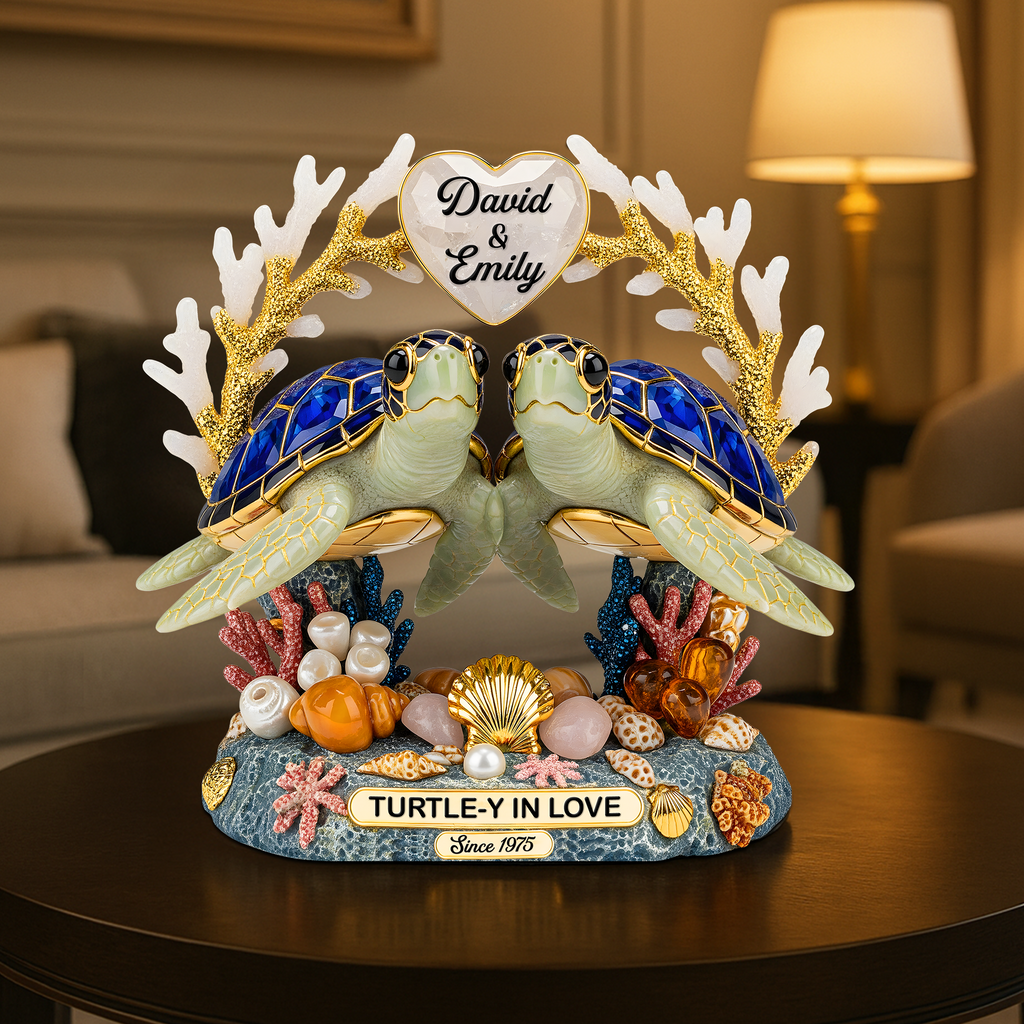 Turtle Couple Acrylic Plaque - Personalized Gifts For Couple 01napu030625