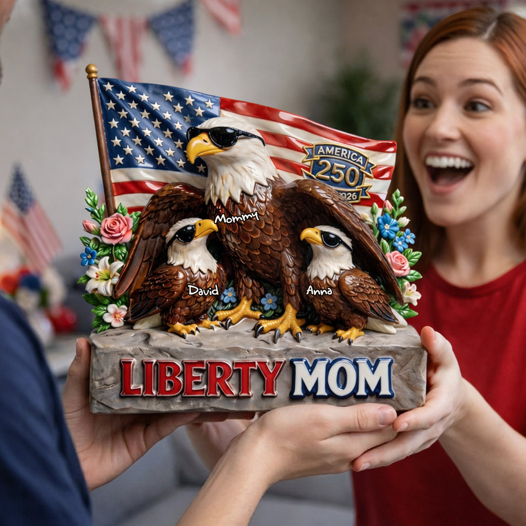 Liberty Eagle Mom Acrylic Plaque - Personalized Gifts For Moms 01tylu020326
