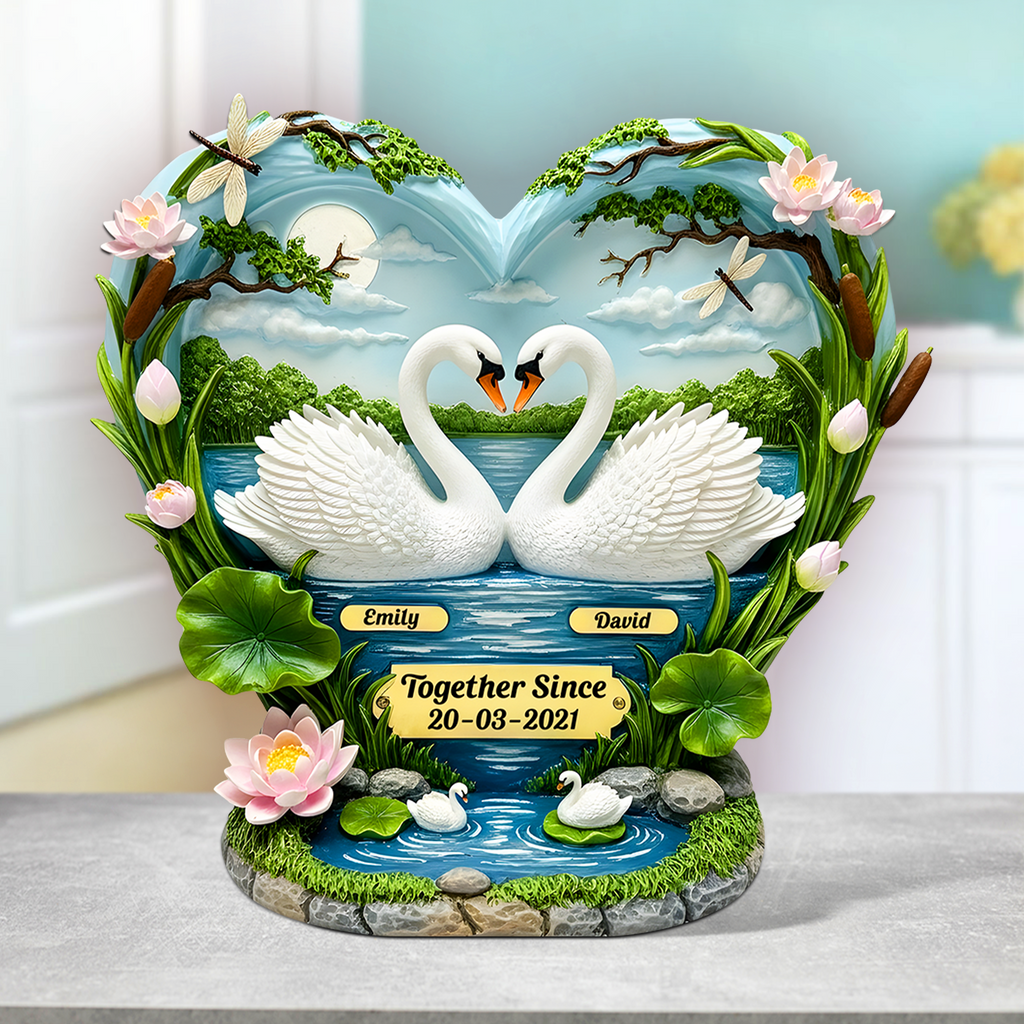 Swan Couple Acrylic Plaque - Personalized Gifts For Couple 03tgpu130625