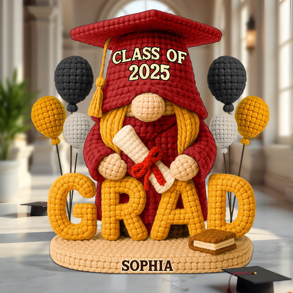Gnome Graduation Plaque - Personalized Gifts For Graduates 02napu140525