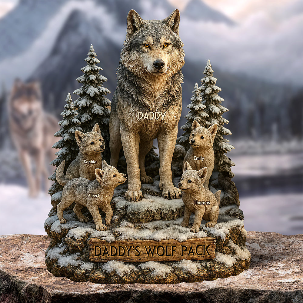 Wolf Dad Plaque - Personalized Gifts For Dad 01xqqn160425