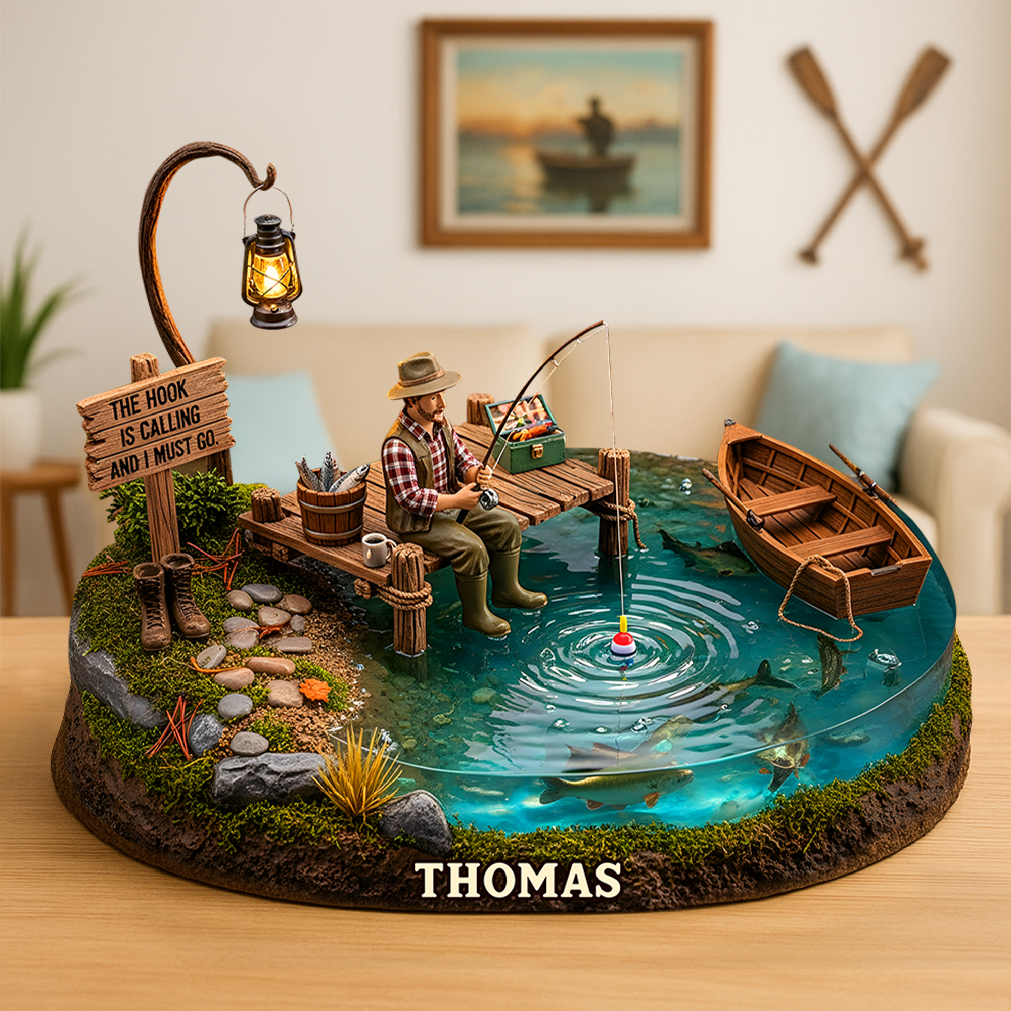 Fishing Man Acrylic Plaque - Personalized Gifts For Fishers 02topu240625