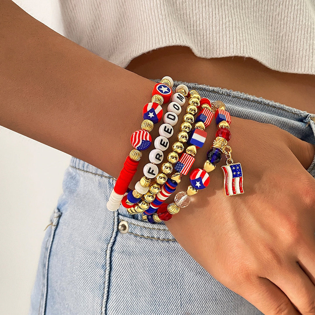 Independence Day Usa American Flag Bracelet
