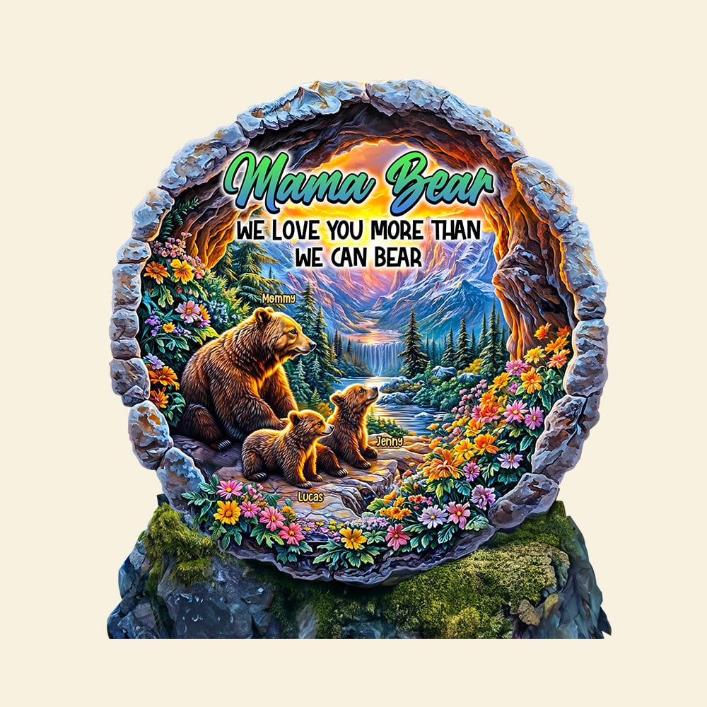 Mama Bear - Mom Plaque - Personalized Gifts For Mother