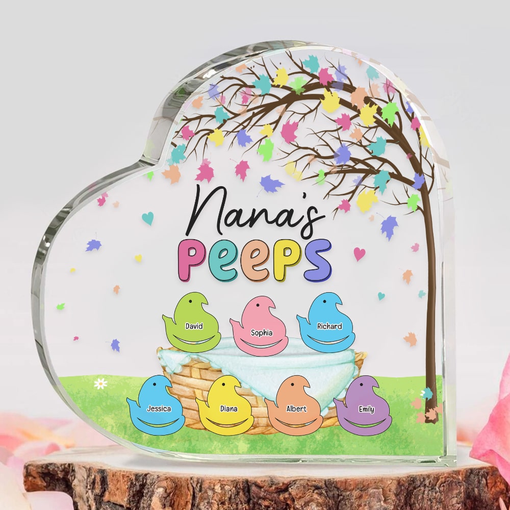 Personalized Gifts For Mom Heart Plaque Nana's Peeps